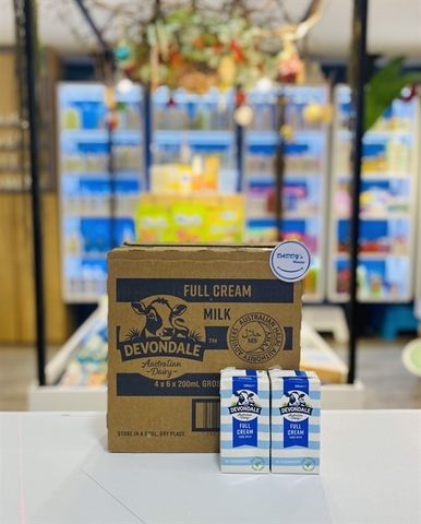 Sữa nước Devondale Fullcream - NK thùng (24 hộp x 200ml)