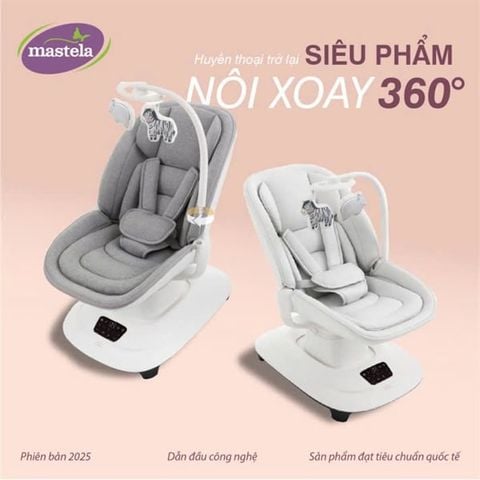 Nôi Đa Chuyển Động Mastela Duluxe 360° (Màu ghi đậm)