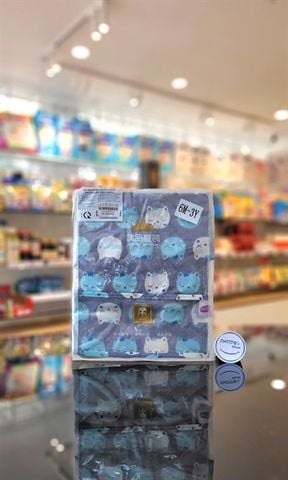 Yếm ăn dặm dài tay cho bé Mastela - Hình mèo xanh (6th - 3t)