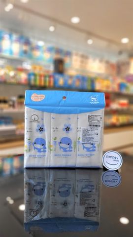 Set 3 khăn sữa Kuku Duckbill KU2383 - Màu xanh (30 x 30cm)