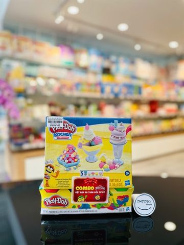 Đồ chơi bộ khuôn làm kem và bột nặn 4 màu mini Playdoh (3 tuổi)