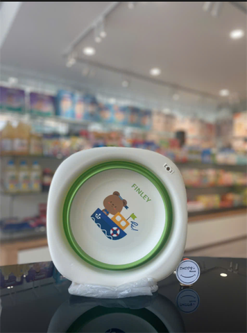Thau rửa mặt gấp gọn Gấu nâu Finley (Màu xanh mint)