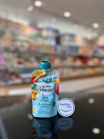 Trái cây nghiền vị đào, táo Fruto 6th (90g)