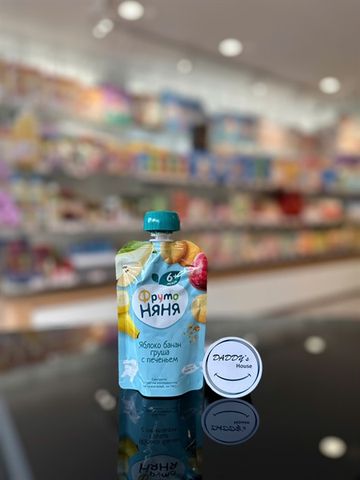 Trái cây nghiền vị lê, táo & bánh quy Fruto 6th (90g)