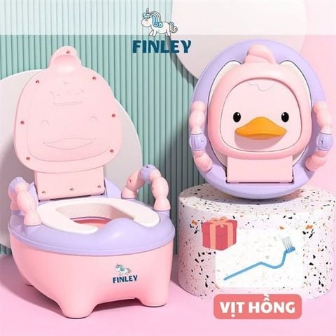 Bô vệ sinh cho bé hình vịt con Finley (Màu hồng)