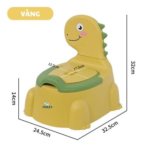 Bô vệ sinh cho bé hình khủng long có tựa lưng Finley (Màu vàng)