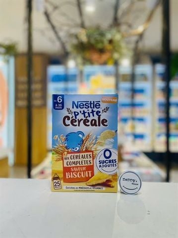 Bột lắc sữa Nestle P'tite Céréale ngũ cốc, yến mạch, bánh quy - 6th (270g)