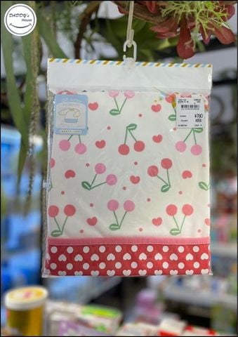 Áo yếm tạp dề ăn dặm có tay- Nhật (cherry)