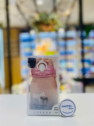 Bình ống hút Tritan Straw Canteen Kuku 5621 - Hồng (600ml)
