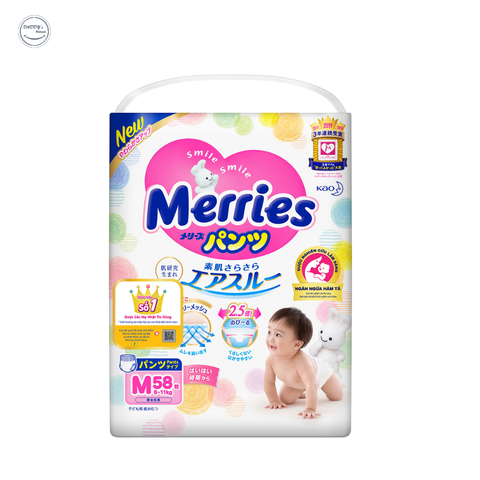 Tã quần Merries nội địa size M58 + 6 N (6-11kg)