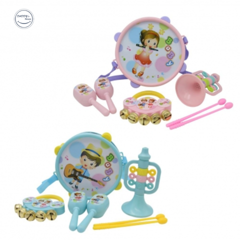 Đồ chơi dụng cụ âm nhạc nhiều món Toyshouse 733A-53 màu xanh/hồng