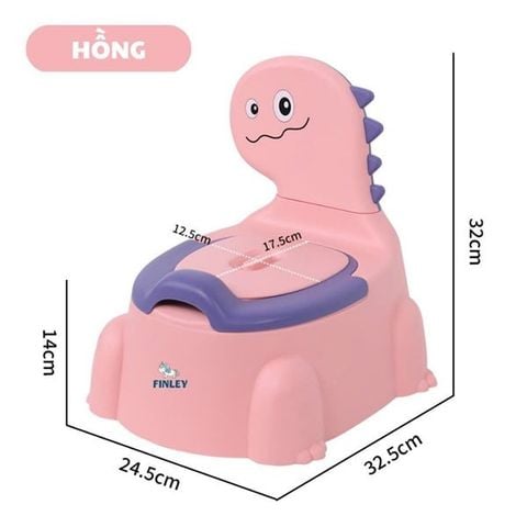 Bô vệ sinh cho bé hình khủng long có tựa lưng Finley (Màu hồng)