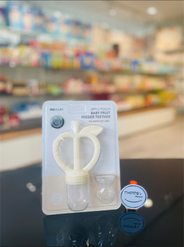 Túi nhai kiêm gặm nướu silicon Moyuum hình táo - Màu vàng (3th)