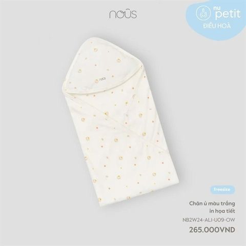 Chăn ủ màu trắng in họa tiết Nous