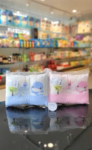 Gối baby thoáng khí Kuku 2073 - sơ sinh (xanh/hồng)