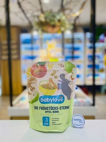 Ngũ cốc hữu cơ Babylove vị yến mạch, táo & lê - 1 tuổi (125g)