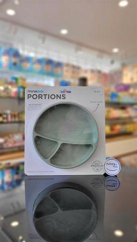 Khay ăn kèm nắp đậy Sillicone Minikoioi - River Green (6th)