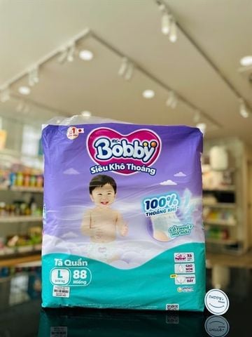 Tã quần Bobby size L 88 miếng (9-14kg)