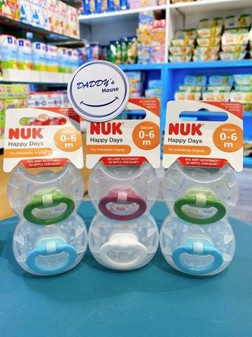 Bộ 2 ti giả NUK Happydays Silicone (0 - 6 tháng)