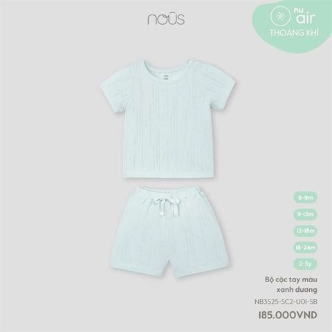 Bộ cộc tay màu xanh dương Nous (9th)