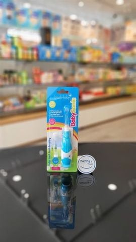 Bàn chải điện sóng âm dùng pin BabySonic Brush-Baby - Xanh dương (0-3 tuổi)