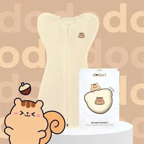 Nhộng chũn Dotori vải Airmesh họa tiết sóc nâu size S (3-6kg)