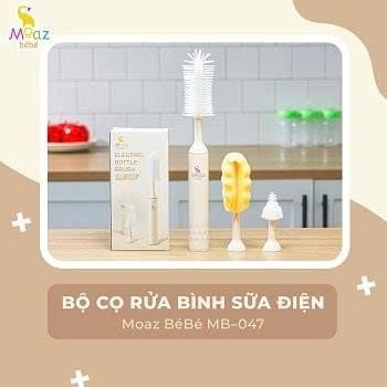 Bộ cọ rửa bình sữa điện Moaz Bebe MB047