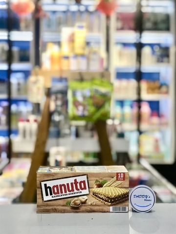 Bánh xốp nhân kem cacao hạt phỉ Hanuta Ferrero (10 cái)