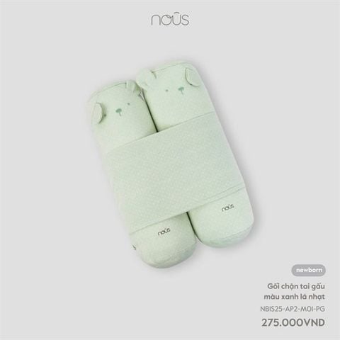Gối chặn tai gấu màu xanh lá nhạt Nous (NB)