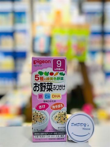 Gia vị rắc cơm 5 loại rau xanh & vàng 9th (6 x 1.7gr)