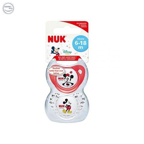 Bộ 2 ti giả Nuk Silicone Mickey Plus (6-18m)