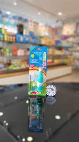 Bàn chải điện sóng âm dùng pin BabySonic Brush-Baby - Xanh mint (0-3 tuổi)