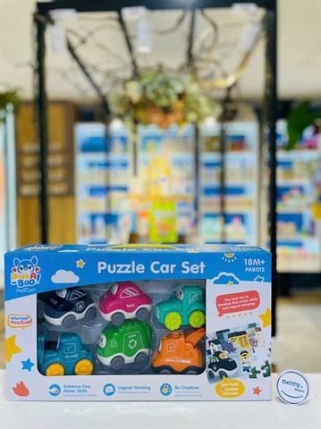 Đồ chơi bộ 6 xe mini kèm xếp hình vui nhộn - Peek A Boo (PAB012)