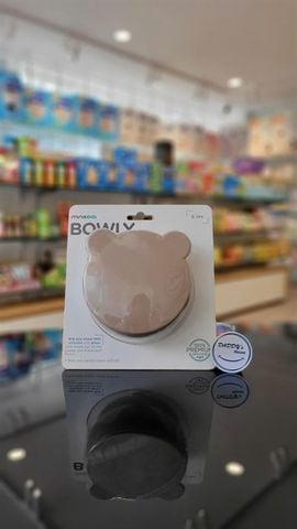 Chén ăn kèm nắp đậy sillicone Minikoioi - Bubble Beige (6th)