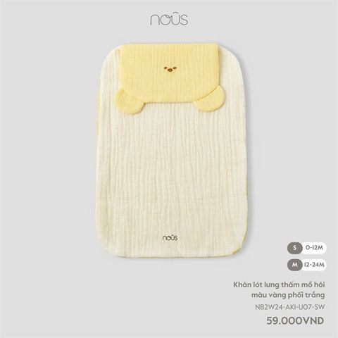 Khăn lót lưng thấm mồ hôi màu vàng phối trắng Nous (S)