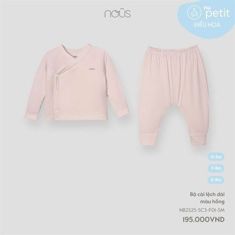 Bộ cài lệch dài màu hồng Nous (3th)