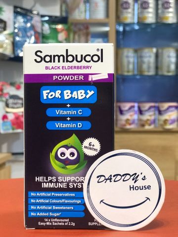 Vitamin C + D + Immune Sambucol từ 6th - bột ( 14 gói)