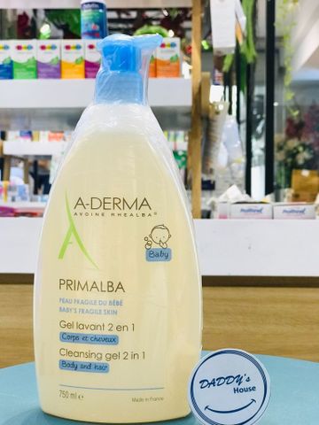 Gel tắm gội Aderma Primalba Baby 2in1 (750ml)