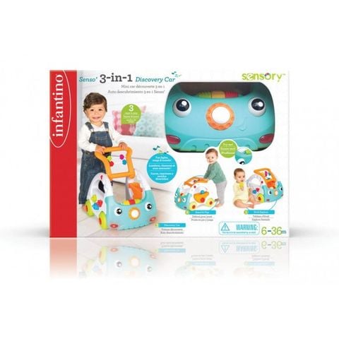 Xe ô tô tập đứng, đi kiêm đồ chơi Senso's 3in1 Discovery Car Infantino (6-36th)