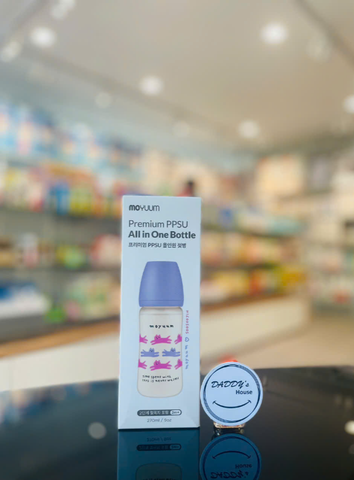 Bình sữa Moyuum Premium PPSU All In One - Mẫu mèo tím (270ml)