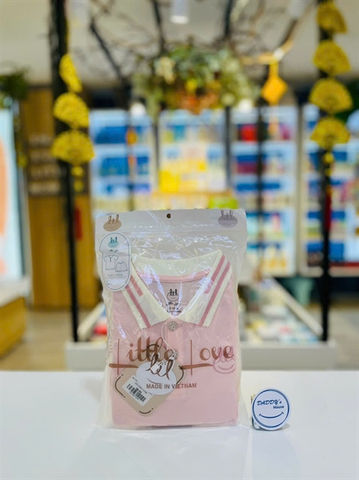 Bộ cộc tay vải cá sấu Polo màu hồng Little Love (3 tuổi)