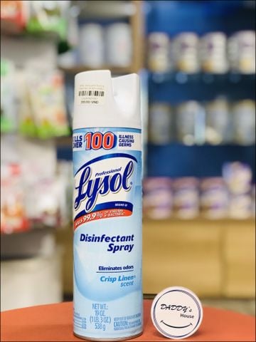 Xịt khử trùng Lysol,hương Crisp Linen vải lanh 538g