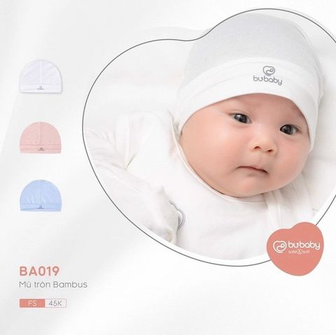 Mũ tròn BU Bamboo - Màu hồng (0-3m)