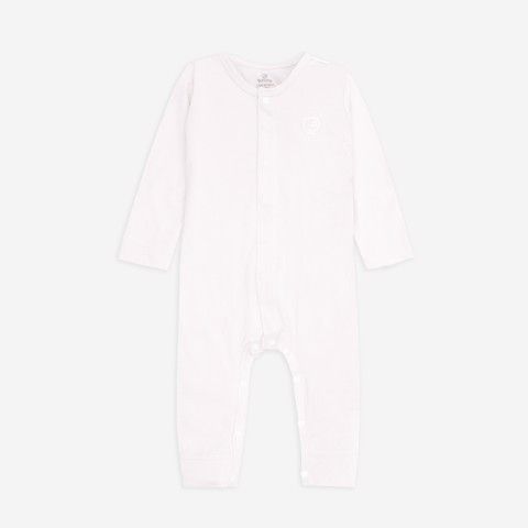Bộ cài giữa dài tay BU Bambus - Màu trắng (0-3m)