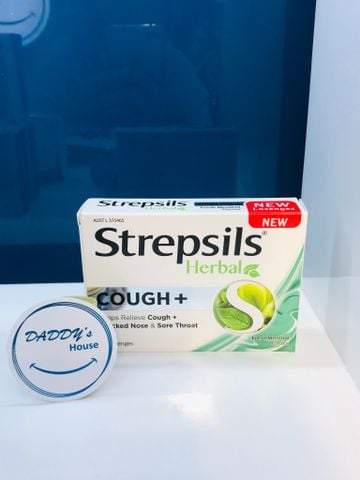 Kẹo ngậm Strepsils Herbal Cough+ (16v)