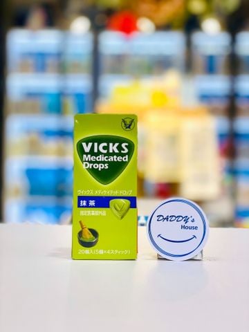 Kẹo ngậm Vicks ngừa đau họng, viêm, ho - Matcha - Nhật (20v)