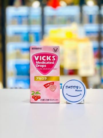 Kẹo ngậm Vicks không đường vị cherry - Nhật (25v)