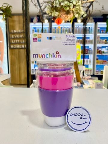 Bộ 2 ly có nắp Munchkin Splash - Màu hồng/tím 18th (207ml)
