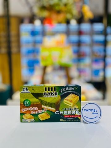 Bánh nướng phô mai với matcha Morinaga Creamy Cheese (10c)