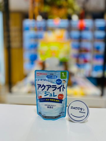 Nước uống thạch bổ sung điện giải Aqualite Apple Wakodo - 12th (80g)